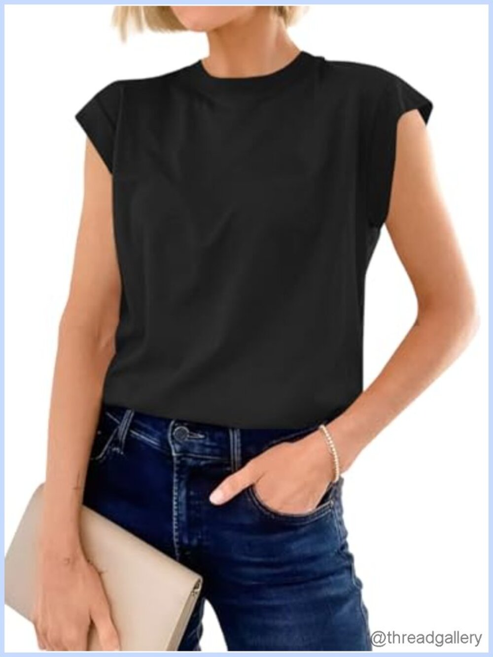 Womens Cap Sleeve Cotton T-Shirt Loose Fit Crew Neck Casual Summer Tee